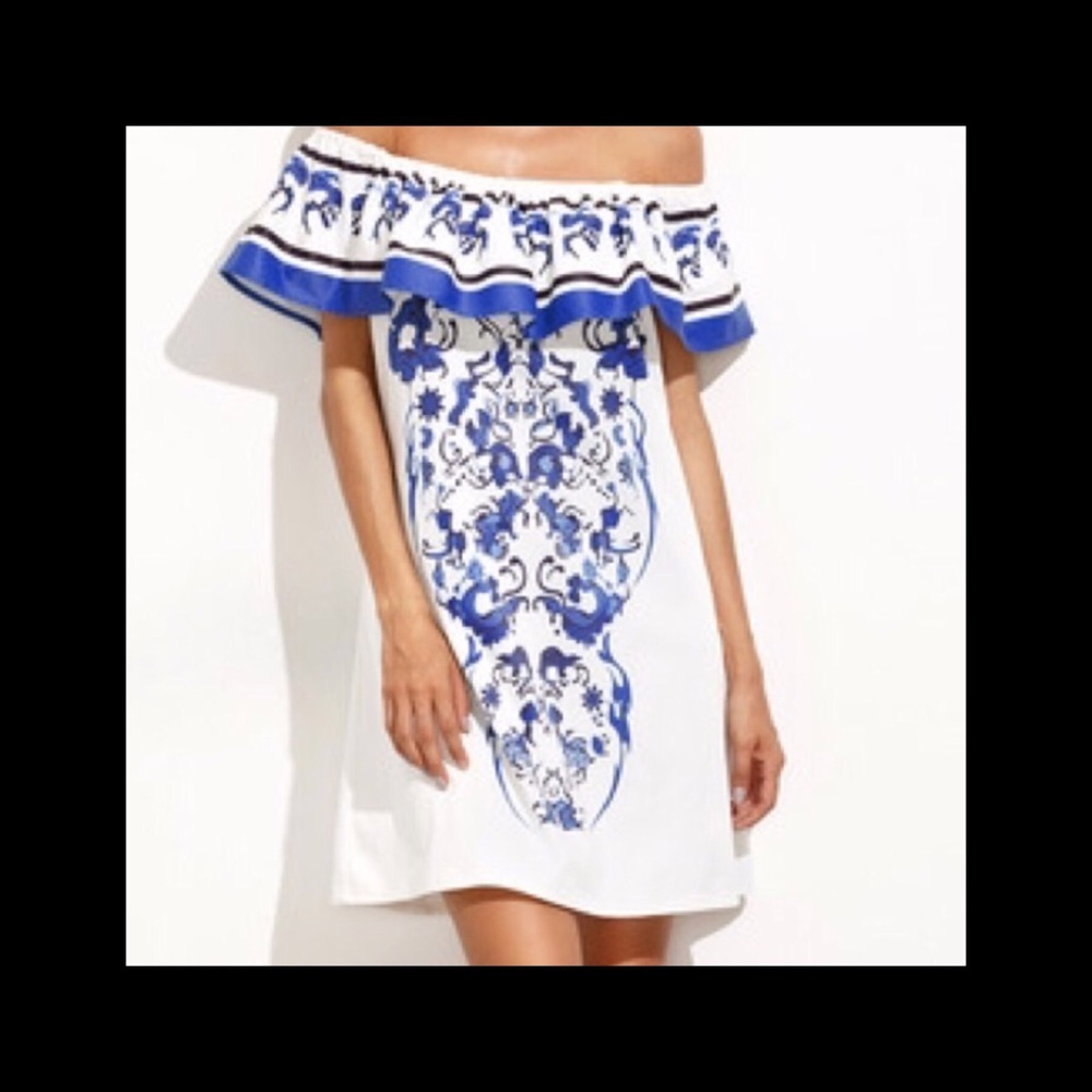 1 M left! Off shoulder print dress - Picture 3 of 6